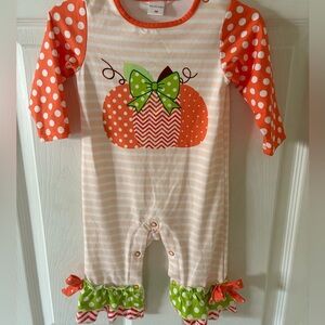 Fall Pumpkin Ruffle Onesie